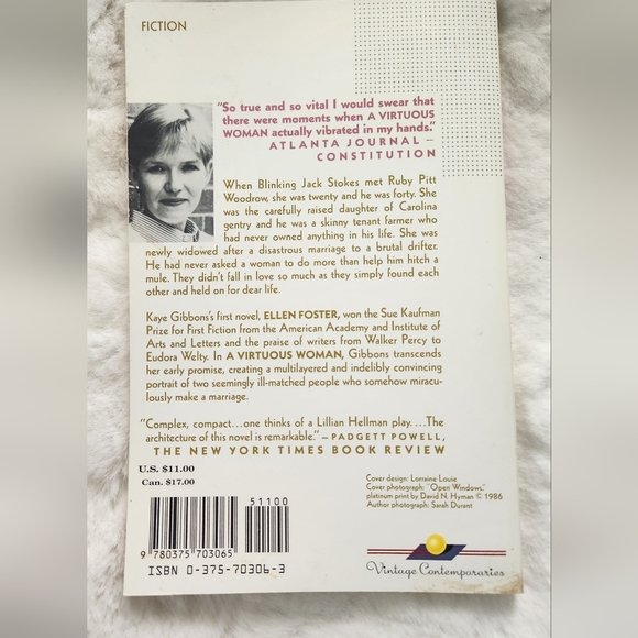 2/$10 - A Virtuous Woman by Kaye Gibbons - Picture 2 of 2